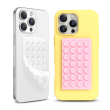 COFFKER 2-Pack Silicone Suction Cup Phone Case Mount, Hands-Free Strong Grip Holder for iPhone & Android