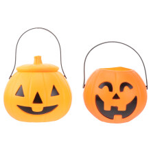 2St Duurzame Plastic Pompoen Lantaarn Halloween Met LED Handvat