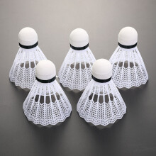 12 volantes de plástico blancos para bádminton, con gran resistencia y estabilidad.
