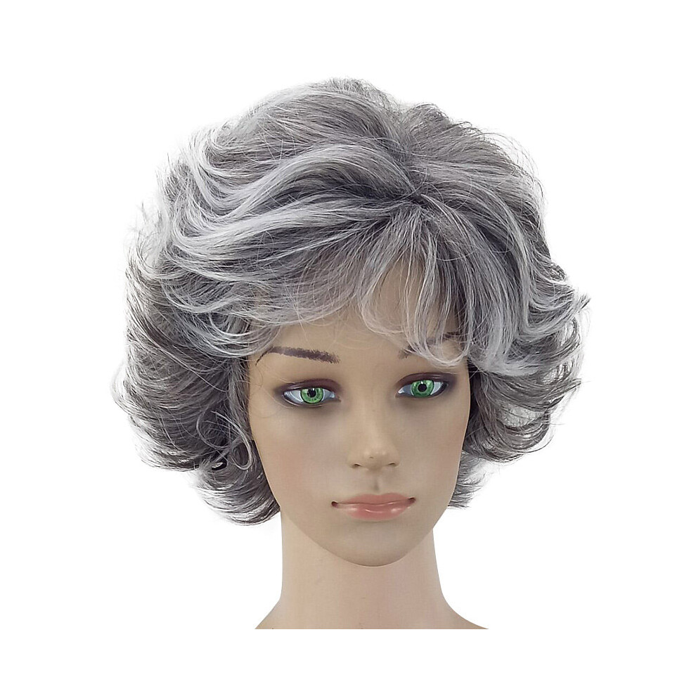 Bright-Home 30Cm Women Curly Wavy Short Wig Natural Synthetic Hair Masquerade Party Girl Cosplay Full Wigs