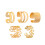 (KC Gold) Women\'s C-Shape Huggie Ear Cuff Set 5