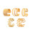 (KC Gold) Women\'s C-Shape Huggie Ear Cuff Set 6