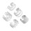 (White K) Women\'s C-Shape Huggie Ear Cuff Set 5