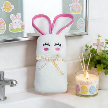 Serviette de bain lapin en polaire corail douce, cadeau idéal pour un mariage, une remise de diplômes, la Saint-Valentin ou un anniversaire, 30 x