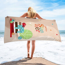 Lichtgewicht microvezel strandhanddoek, sneldrogend en zacht, 76 x 152 cm, Scandinavische print, voor op reis, bij het zwembad, yoga – geschikt