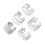 (White K) Women\'s C-Shape Huggie Ear Cuff Set 6