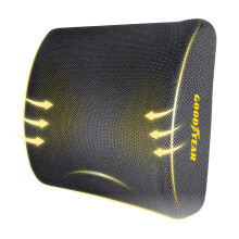 Goodyear Pure Memory Lumbar Support Pillow - Premium Memory Foam Back Cushion for Office, Car & Recliner