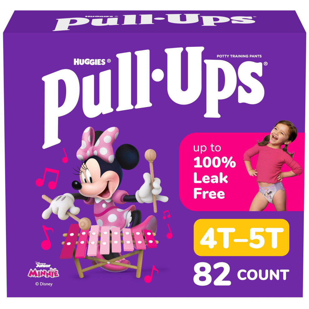 Girls' Potty Training Pants, Size 4T-5T Training Underwear (38-50 Lbs), 82 Count Pull-Ups