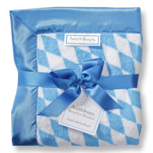 SwaddleDesigns Klapvogns Plaid, Blødt Baby/Toddler Plaid, 30x40 tommer, Forever Diamonds med Blå Satin Kant