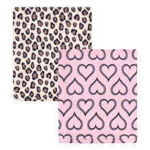 Hudson Baby Unisex Silke Fleece Tæppe, Leopard Hjerte, 30x36 tommer