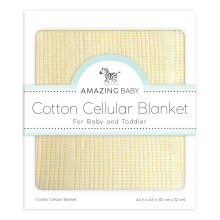 Amazing Baby Cellulaire Dekentje, Premium Katoen, Ultra Zacht, Ademend, Cosy Cadeau voor Baby's