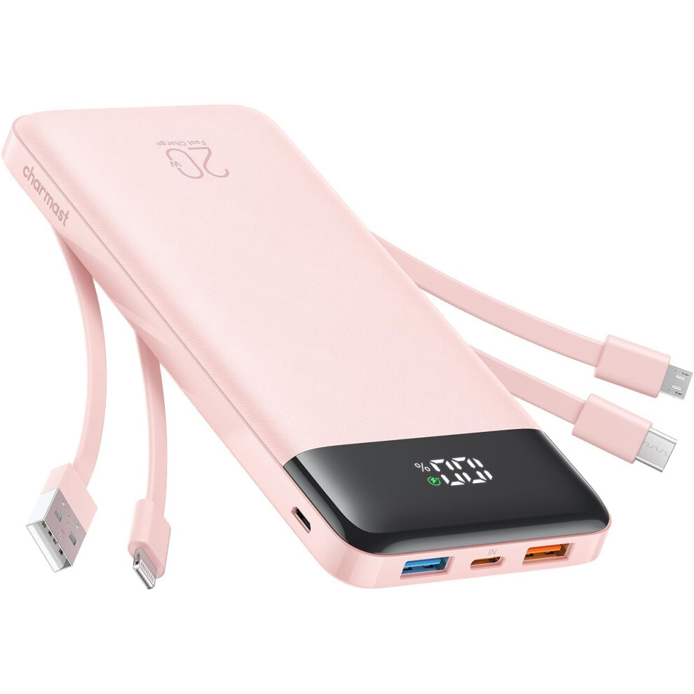 20000Mah 22.5W Power Bank With 4 Cables Pink 742406938593