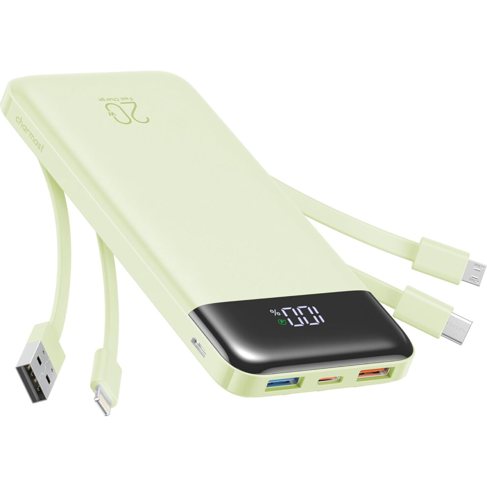 20000Mah 22.5W Power Bank With 4 Cables Green 742406938616