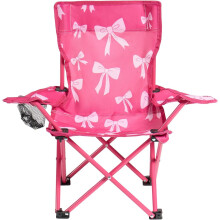 Kids Pink Bow Folding Camping Chair