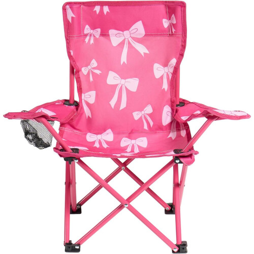 Kids Pink Bow Folding Camping Chair
