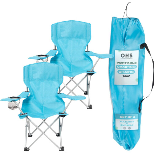 2 Pack Kids Blue Folding Camping Chairs