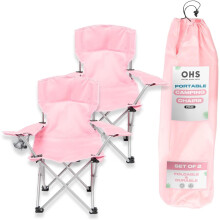 2 Pack Kids Pink Folding Camping Chairs