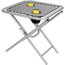 Grey Folding Side Table with Cup Holder