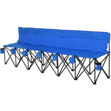 6-Seater Folding Outdoor Sports Bench Blue