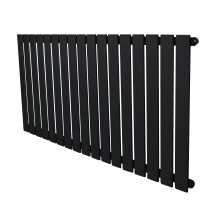 (Black, 600mm x 1190mm) Flat Single Column Radiator Modern Designer Single Panel