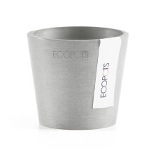 Ecopots Amsterdam Mini Holdbar Moderne Runde Blomsterkrukke, Hvid Grå, 3"