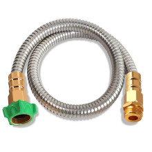 Sunifier Metal Kort Have Slange 2 ft, Fleksibel Rustfrit Stål Have Slange 2 ft Letvægts Vand Slange med Messing Fittings