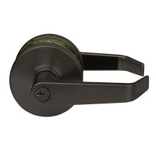 Cerradura de puerta comercial Lawrence - Manija de puerta con cerradura de entrada clave, Grado 2, bronce envejecido