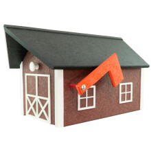 DutchCrafters Buzón de Granja Grande, Plástico Duradero para Exterior, Buzón Montado en Poste