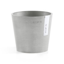 Ecopots Amsterdam Mini Holdbar Moderne Rund Genbrugskomposit Blomsterkrukke, Hvid Grå, 5"