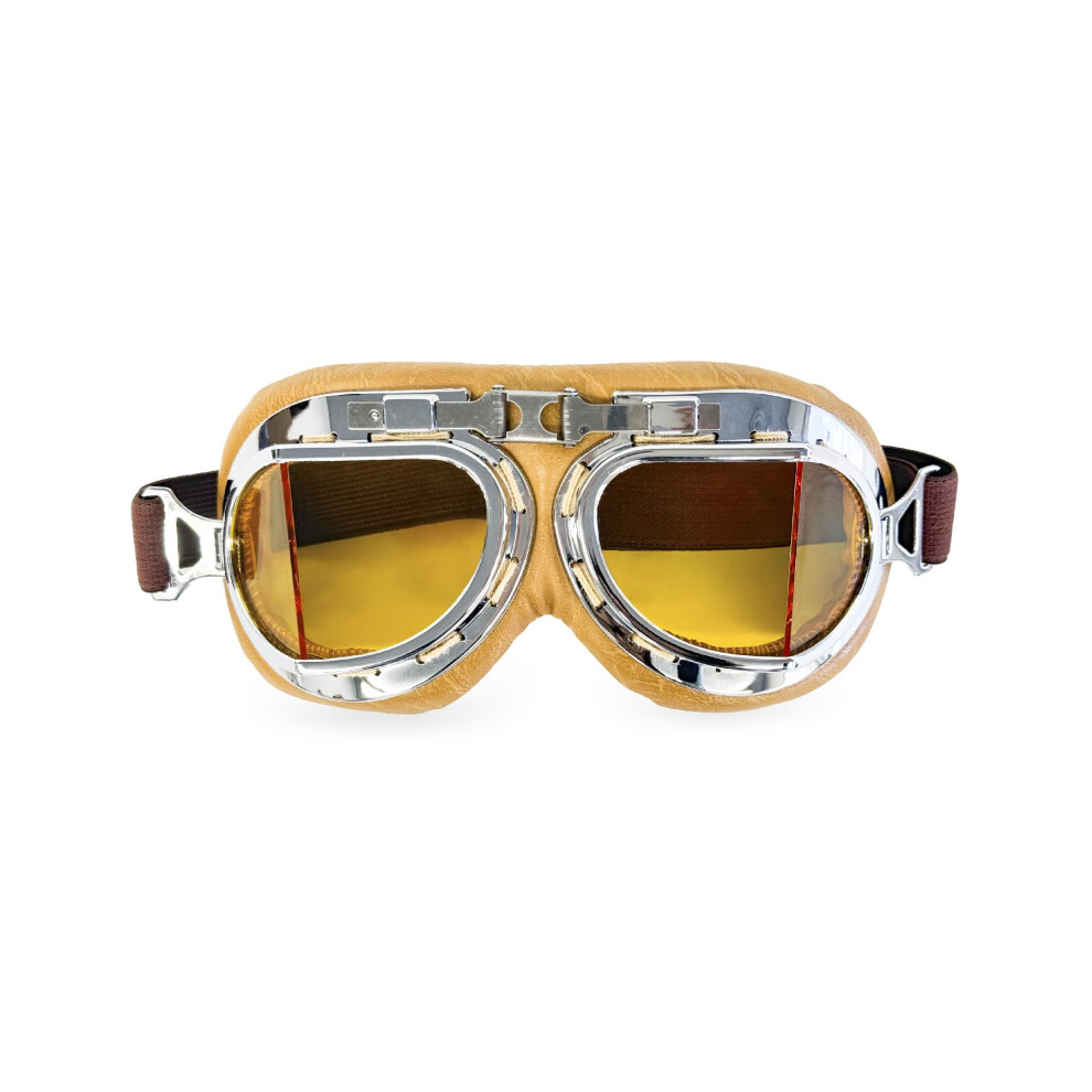 Crg Sports Motorcycle Goggle Aviator Pilot Style Cruiser Scooter Motocross Goggles For Man, Woman, Adult 671635956347