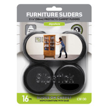 Slipstick 2-1/4 Inch Round Furniture Sliders for Carpet & Rugs (16 Pack) Premium Reusable Furniture Movers for Sliding Furniture Easily, Plastic Slide