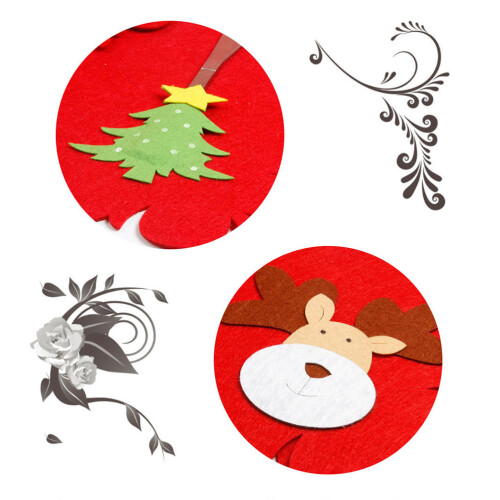 2Pcs Multi-Color Fork Table Mats Christmas Heat-Resistant Dinner Decor