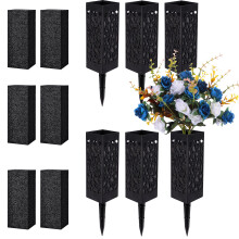 Vasi per Cimitero con Spikes e Schiuma - Supporti per Fiori con Foro di Drenaggio Nero (6)