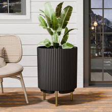 FONTOI 20.3'' Planteholder, Plast Stribet Planteholder med 3 Holdere, Rund Planteholder til Planter