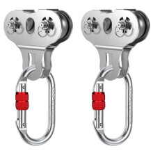Fologtoo Zipline Katrol, 2PCS Zware 304 RVS Zipline Trolley voor 1/4" tot 3/8" Kabel