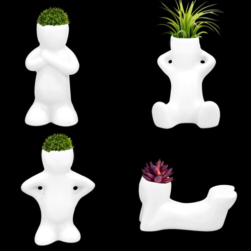 Together-life 4 Pack Keramiske Luftplanteholdere, Søde Air Planter til Borddisplay