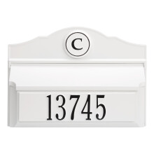 Whitehall Kolonialbriefkasten mit Hausnummern, personalisiertem Adressschild und Monogramm