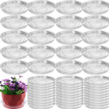 50 Pak Klar Plastik Blomsterunderlag 6 Tommer Plantetrays til Potteplanter