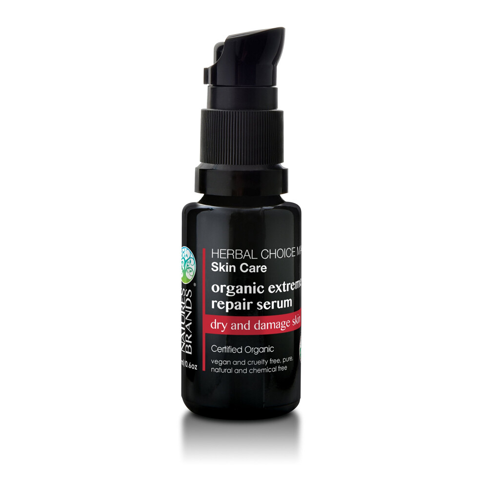 Nature's Brands Organic Extreme Repair Serum By Herbal Choice Mari (Dry/Damaged Skin, 0.5 Fl Oz Glass) - No Toxic Synthetic Chemicals - Tsa-Approved Travel Size