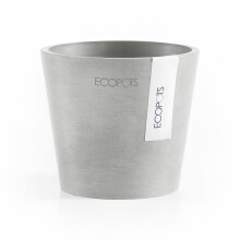Ecopots Amsterdam Mini Holdbar Moderne Runde Genbrugs Potte, Hvid Grå, 4"
