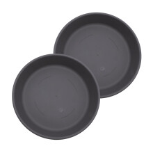 HC Companies 12 Inch Rund Plastisk Classic Plant Saucer - Indendørs Udendørs Pottebakker - 12.5"x12.5"x2.13" Grå (2-pak)