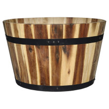 Classic Home & Garden 16" Whiskey Barrel Planter, Acacia Træ