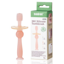 Haakaa 360 Silikon Babyzahnbürste - 100% weiches Lebensmittelsilikon, BPA-frei, mit Saugnapf, sicher für Babys 6 Monate+