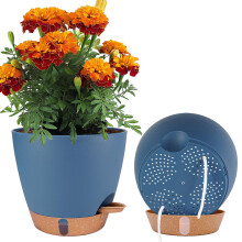 2 Pak 8 Tommer Plantekrukker, Plastisk Selvvandende Blomsterpotter med Drænhuller