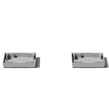 Veradek V-Resin Taper Series Skåle (Taper 26'' Skål, Lys Grå) (2 Pakke)