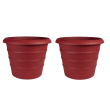 HC Companies 14 Inch Marina Pot Lichtgewicht Binnen Buiten Plastic Plant Pot voor Kruiden en Bloemen, Terracotta (Set van 2)