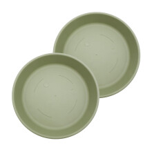 HC Companies 12 Inch Rund Plastisk Klassisk Plantefat - Indendørs Udendørs Pottebakker - 12.5"x12.5"x2.13" Grøn (Pakke med 2)