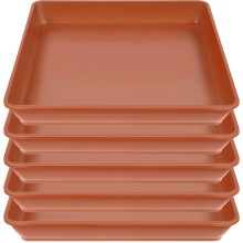 LWALRS 5 Pak Kvadratisk Planteskål 8 Tommer, Vandfang Tray, Stærke Plast Trays til Potte