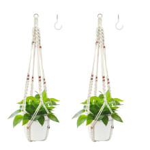 Belit 2 Pack Macrame Plant Hangers til Indendørs Blomsterkrukker