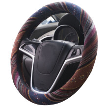 Istn Medium Ethnic Style Coarse Flax Automotive Steering Wheel Cover 14.5''-15''